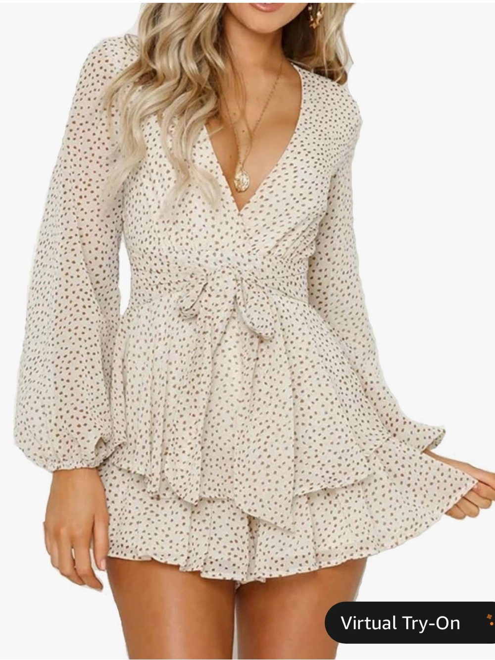 Women's Romper V Neck Long Sleeve